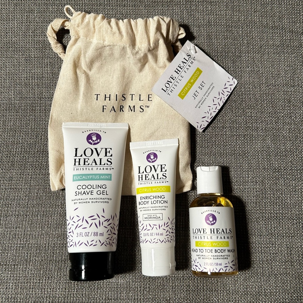 Thistle Farms Citrus Wood Jet Set Travel Set